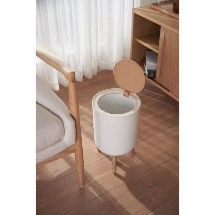 Cubo de basura con pedestal para baño con empuje - MALMO - KITCHEN MOVE - 7 L - Apertura a presión - Madera de diseño 4