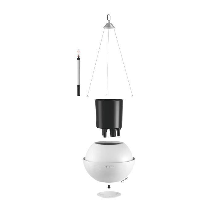 Maceta LECHUZA - BOLA color 32 - Ø 32 × 25 - Kit completo - Blanco - 3 L 1
