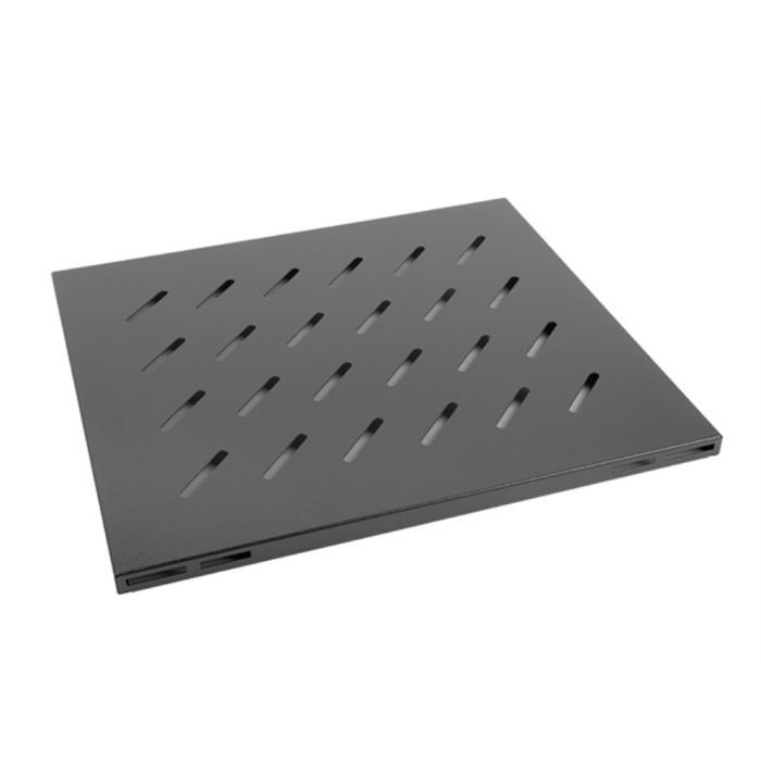 Lanberg AK-1003-B Cajón Metálico para Rack de 19 pulgadas, Negro, con 120 kg de Capacidad de Carga y 465x500 mm