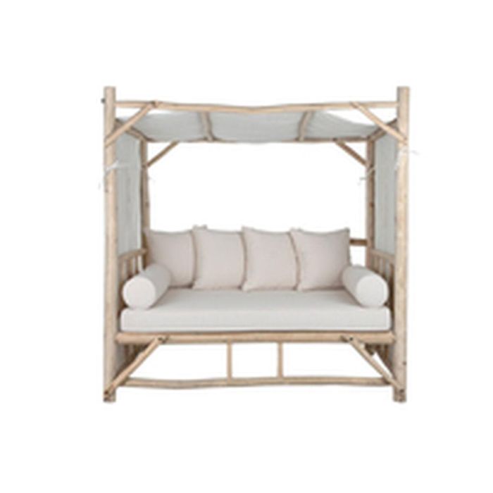 DKD Home Decor Cama Chill Out Tropical Teca Poliéster Natural Blanco 138 x 190 x 180 cm Desmontable 0 DKD Home Decor Cama Chill Out Tropical Teca Poliéster Natural Blanco 138 x 190 x 180 cm Desmontable 0
