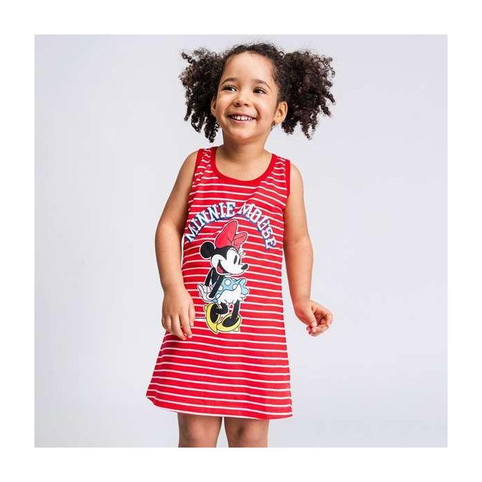 Cerdá Vestido de Punto Single Jersey Minnie Rojo para Niña, Talla 4 Años 4