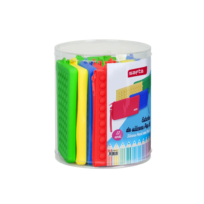 Estuche Escolar Safta Pop It Plano Multicolor Set (12 Piezas) 0 Estuche Escolar Safta Pop It Plano Multicolor Set (12 Piezas) 0