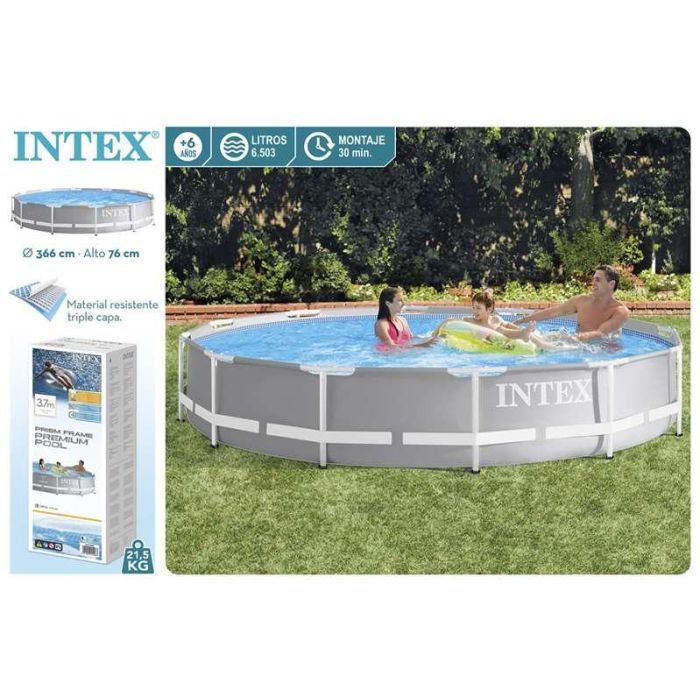 Intex Piscina Redonda Desmontable Prism Frame 366x76 cm Capacidad 6503 Litros +6 Años 6 Intex Piscina Redonda Desmontable Prism Frame 366x76 cm Capacidad 6503 Litros +6 Años 6