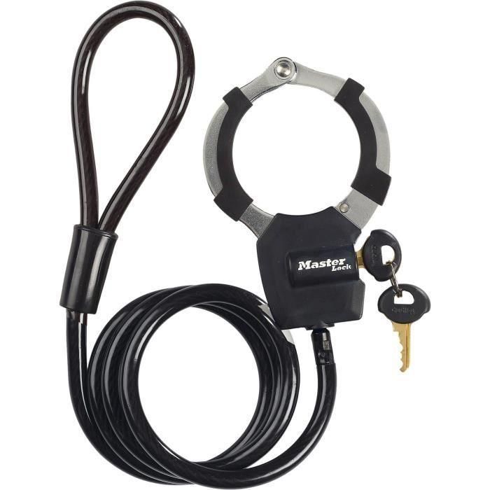 Master Lock Cable de Bloqueo con Llave de Seguridad Antirrobo para Bicicletas, Patinetes y Cochecitos - Acero Trenzado 1 m x 8 mm