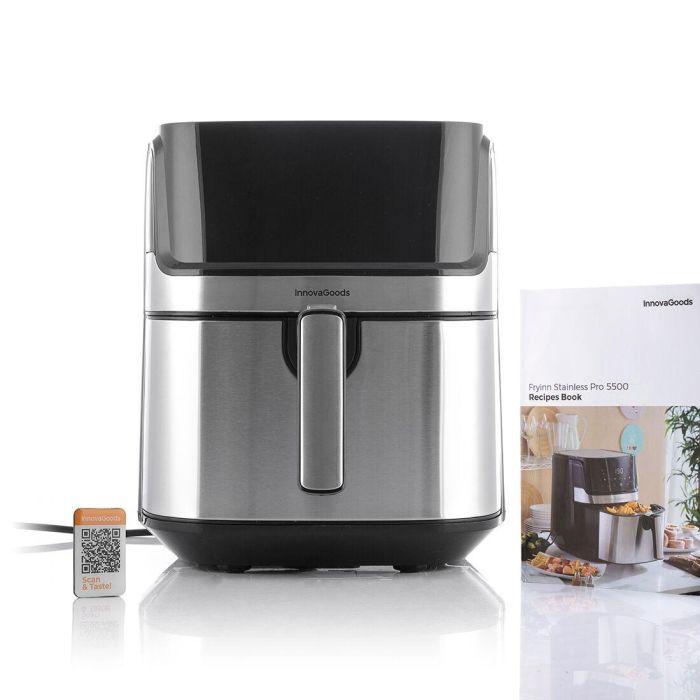 Freidora de Aire InnovaGoods Fryinn Pro 5500 Negro 1700 W 5,5 L Acero Inoxidable 2