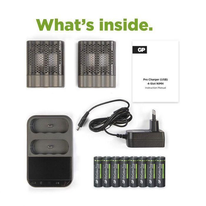GP GP ReCyko Pro-Charger Dock incl. 2 x P461 Pro Charger + 8 AA Pro Photoflash 14 GP GP ReCyko Pro-Charger Dock incl. 2 x P461 Pro Charger + 8 AA Pro Photoflash 14