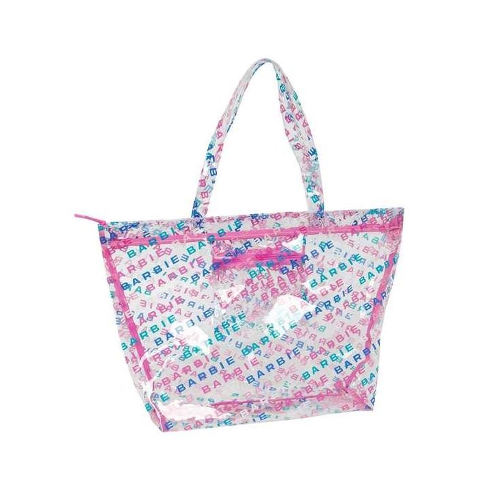 Bolso Mujer Barbie Logomania Transparente Rosa claro 54 x 35 x 17 cm