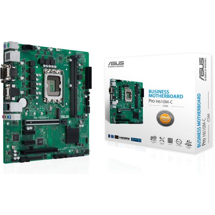 ASUS Placa Base H610M-C-CSM Socket LGA 1700 DDR5 con Salidas HDMI, DisplayPort, DVI y VGA - Micro ATX