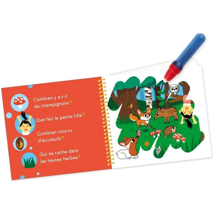 Nathan Coloréo Animales Bebés - Puzzle Reutilizable con Bolígrafo de Agua para Niños 1