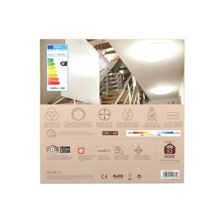 LÁMPARA DE TECHO MUVIT IOT MIOCLA001 - WiFi - 18W - 1400LUM - COMPATIBLE CON ASISTENTE DE VOZ 5 LÁMPARA DE TECHO MUVIT IOT MIOCLA001 - WiFi - 18W - 1400LUM - COMPATIBLE CON ASISTENTE DE VOZ 5