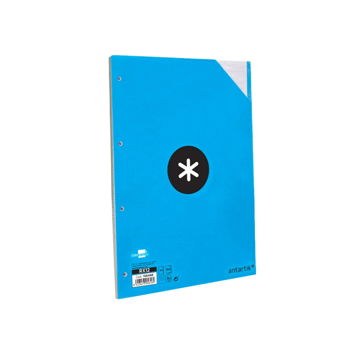 Antartik Recambio Papel A4 100 Hojas 100gr Rayado Horizontal 4 Taladros Bandas Colores 2