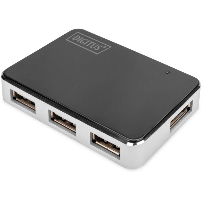 Digitus Hub USB 2.0 de 4 puertos, 480 Mbit/s, con fuente de alimentación, Plug & Play, negro/plata 0 Digitus Hub USB 2.0 de 4 puertos, 480 Mbit/s, con fuente de alimentación, Plug & Play, negro/plata 0