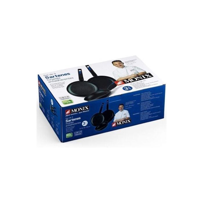 Monix M811200 Pack 3 Sartenes de Aluminio Forjado Ø18/Ø22/Ø26 Antiadherente Xylan Whitford, Aptas Inducción y Lavavajillas, Sin PFOA 2 Monix M811200 Pack 3 Sartenes de Aluminio Forjado Ø18/Ø22/Ø26 Antiadherente Xylan Whitford, Aptas Inducción y Lavavajillas, Sin PFOA 2