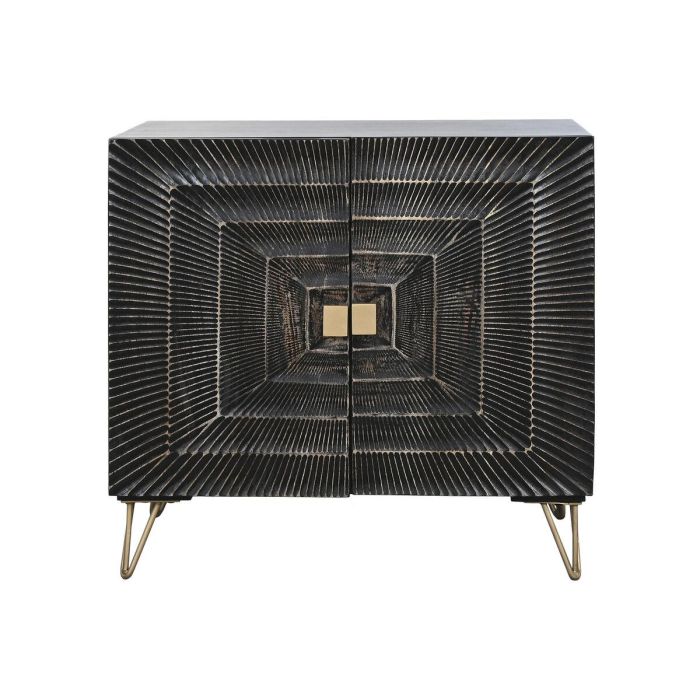 Aparador Home ESPRIT Negro Dorado Metal Madera de mango 81 x 45 x 75 cm 1