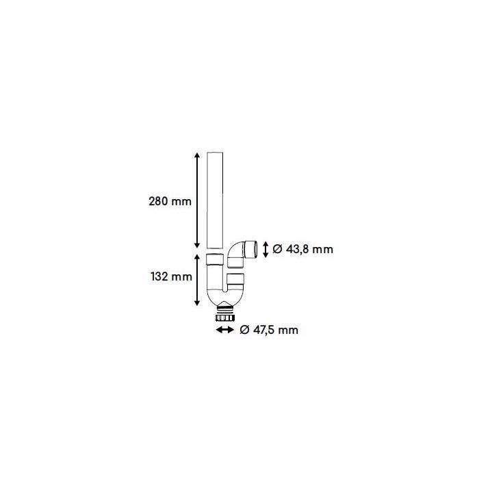 Sifón - ROUSEAU - Salida horizontal - Ø40 mm - PVC gris - Rosca 47,5 mm 1