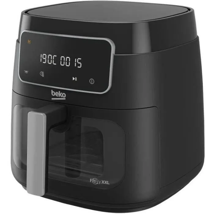 Beko Freidora de Aire Caliente Multifunción FRL3374B, 1900 W, 7.6 L (2 kg de patatas), Pantalla Táctil LCD, Negra