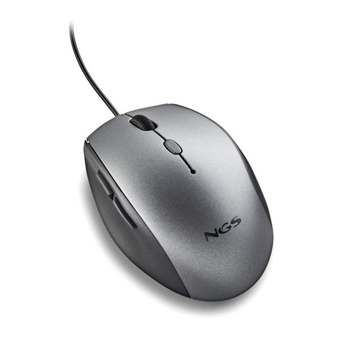 NGS Ratón Moth Gray con Cable Ergonómico Botones Silenciosos 5 Botones DPI Ajustables 800/1200/1600 USB Tipo C para PC 3 NGS Ratón Moth Gray con Cable Ergonómico Botones Silenciosos 5 Botones DPI Ajustables 800/1200/1600 USB Tipo C para PC 3