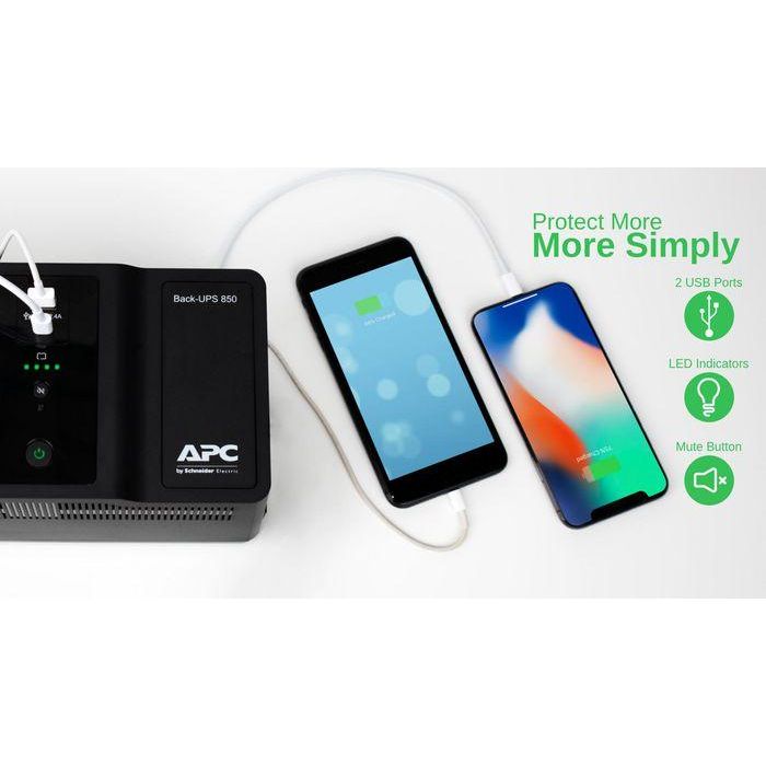 APC BE850G2-GR UPS Standby 0.85kVA 520W 8 Salidas AC, Negro, Compacto, Batería VRLA 4 APC BE850G2-GR UPS Standby 0.85kVA 520W 8 Salidas AC, Negro, Compacto, Batería VRLA 4