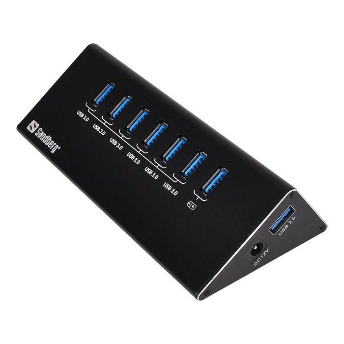 Sandberg USB 3.0 Hub de 7 Puertos (6+1) con Protección de Sobrecarga para Conectar Múltiples Periféricos al Ordenador - Plug & Play 0 Sandberg USB 3.0 Hub de 7 Puertos (6+1) con Protección de Sobrecarga para Conectar Múltiples Periféricos al Ordenador - Plug & Play 0
