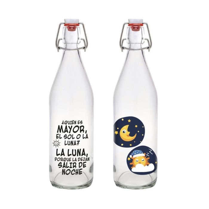 Botella de Cristal La Mediterránea Vidrio 1 L (12 Unidades) 12 Botella de Cristal La Mediterránea Vidrio 1 L (12 Unidades) 12