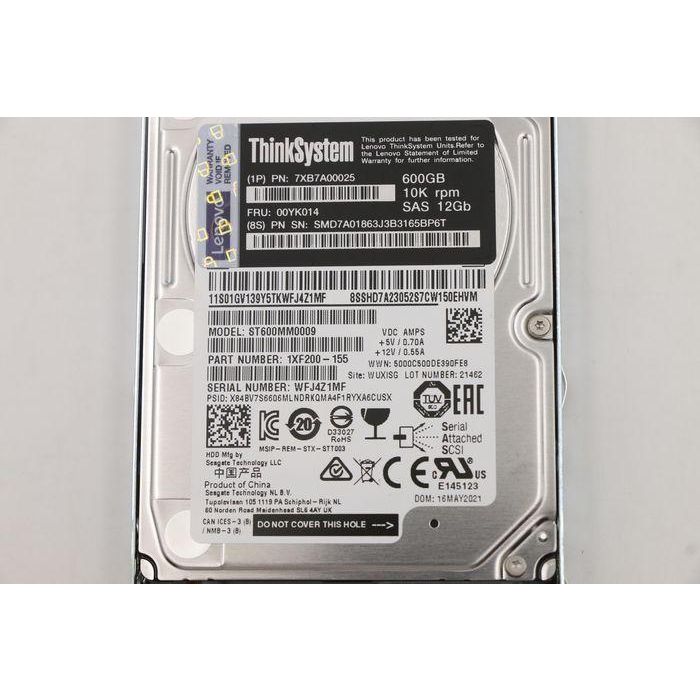 Lenovo ThinkSystem 2.5" 600GB 10K SAS 12Gb Hot Swap 512n HDD 4 Lenovo ThinkSystem 2.5" 600GB 10K SAS 12Gb Hot Swap 512n HDD 4
