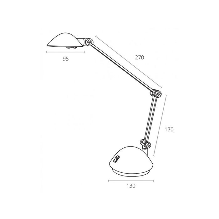 Lampara Led Articulada 130X340X220Mm Plata Archivo2000 5040 PT MT 1