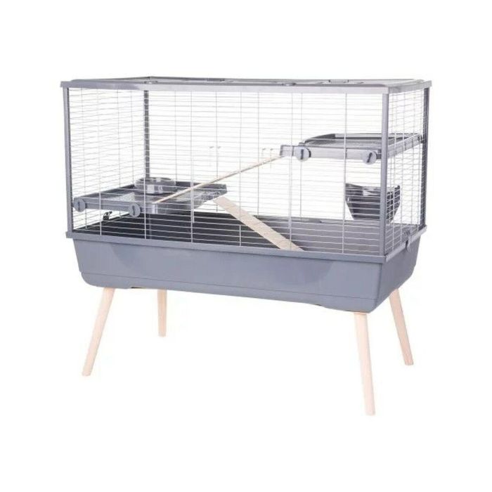 Zolux ZOL1694213650117 Jaula elevada Néolife para roedores y conejos, 2 niveles, 99x54x92 cm, Gris