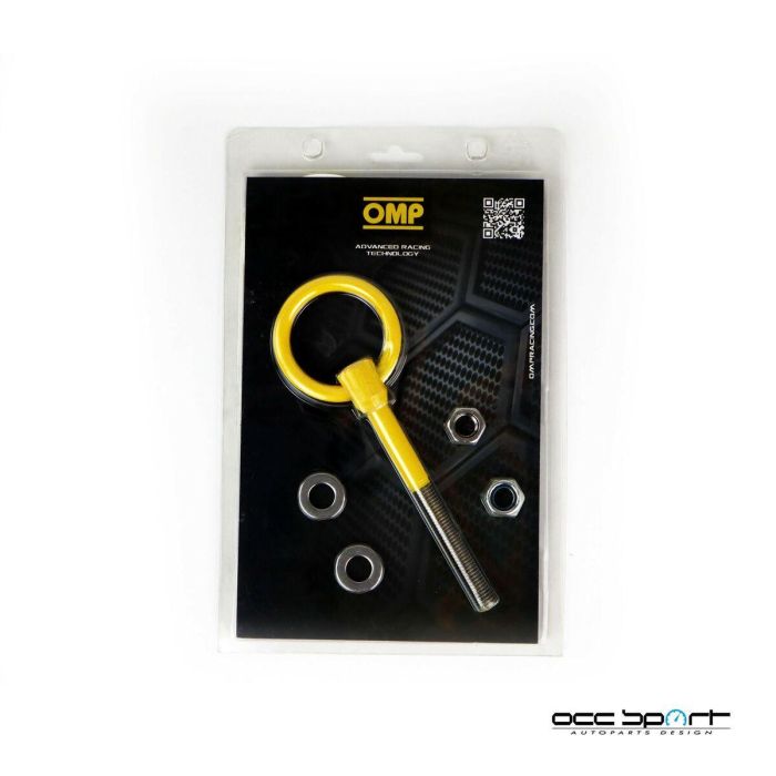 Omp OMPEB0-0571 Gancho de Remolque Interno, Acero Inoxidable, FIA, 50 mm Diámetro, Amarillo