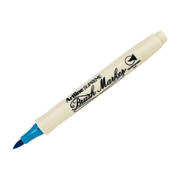 Artline Rotulador Supreme Brush EPFS Punta Pincel Base Agua Tinta Pigmento Turquesa Trazo Fino 2