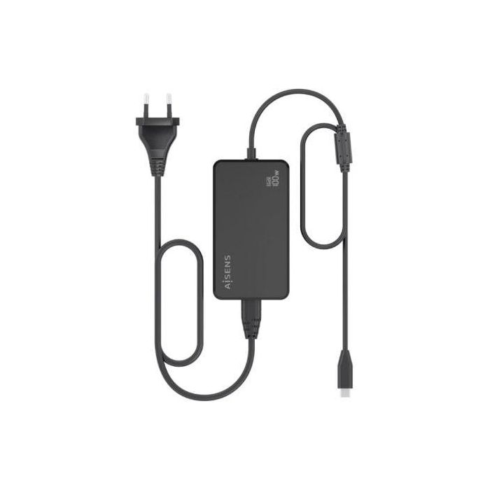 Cargador Sobremesa GaN Aisens ASCH-1PD100D070-BK/ 1xUSB Tipo-C/ 100W 3