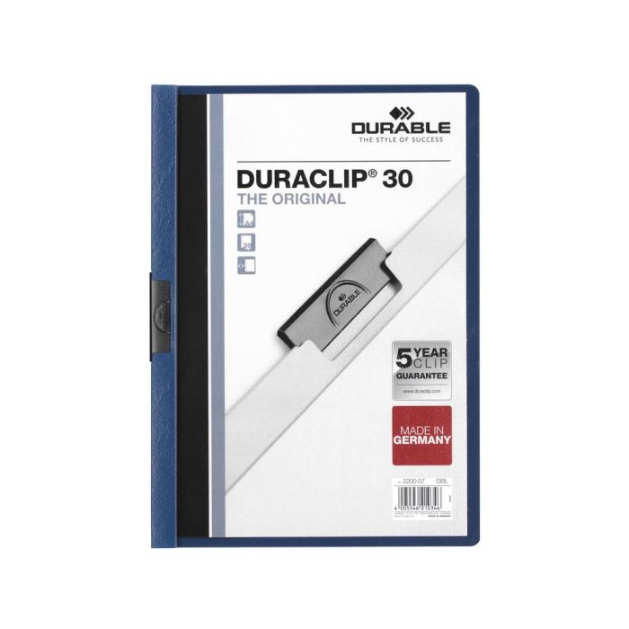 Carpeta Duraclip Dossier Pinza Lateral Azul Oscuro Capacidad 30 Hojas 1