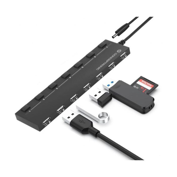 Conceptronic HUBBIES08B Hub USB 2.0 de 7 Puertos con Interruptores Individuales y LED 3