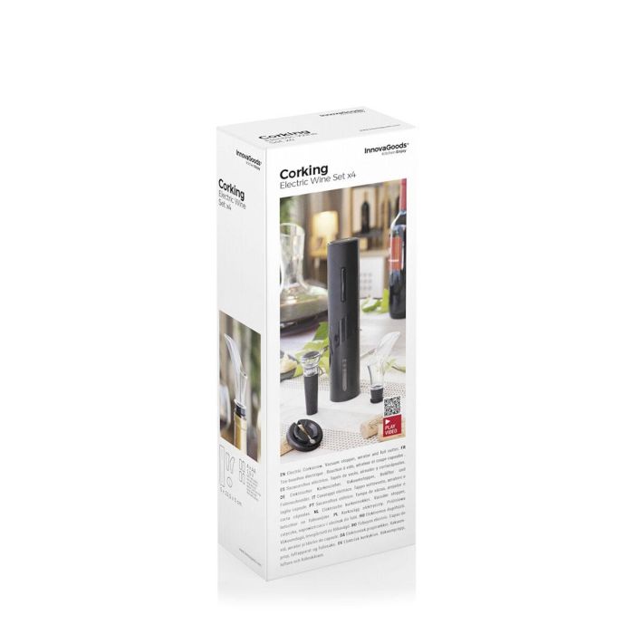 Sacacorchos Eléctrico con Accesorios para Vino Corking InnovaGoods 1 Sacacorchos Eléctrico con Accesorios para Vino Corking InnovaGoods 1