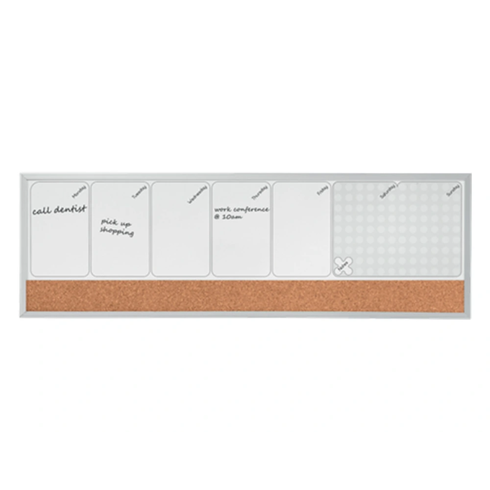 Pizarra Doble Uso Nobo (Organizador Magnetico Semanal + Corcho) 585 X 190 Mm 4 Pizarra Doble Uso Nobo (Organizador Magnetico Semanal + Corcho) 585 X 190 Mm 4