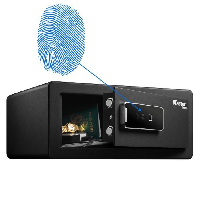 Master Lock LX110BEURHRO Caja fuerte biométrica acero macizo, antirrobo para objetos de valor, 30 huellas, negro, 19,5x43x37 cm 3 Master Lock LX110BEURHRO Caja fuerte biométrica acero macizo, antirrobo para objetos de valor, 30 huellas, negro, 19,5x43x37 cm 3