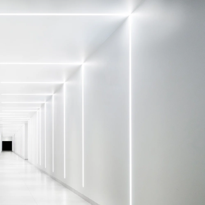 Perfíl de Aluminio para Empotrar Escayola/Pladur Tira Led 9mm, Difusor Opal, 2 Metros