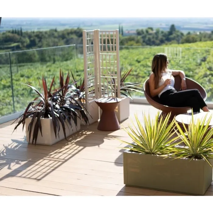 Stefanplast STE8003507685000 Jardinera Rectangular 80 cm Tiza 2