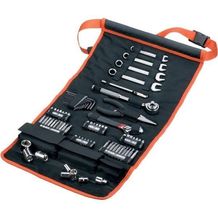 BLACK & DECKER Bolsa enrollable con 76 accesorios para mecánica de automóviles BLACK & DECKER Bolsa enrollable con 76 accesorios para mecánica de automóviles
