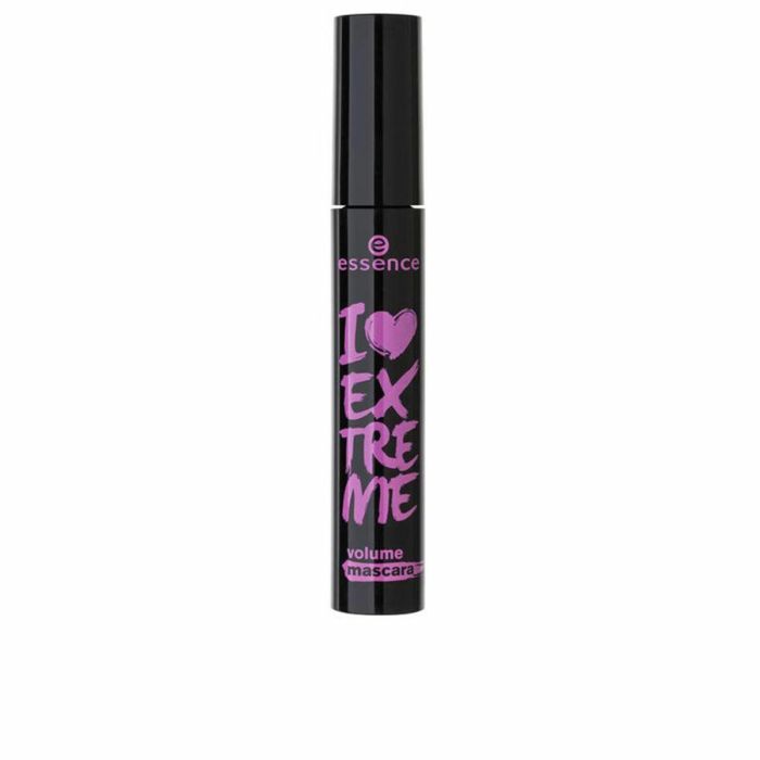 Essence I LOVE EXTREME Volume Máscara Pestañas. Pigmentos Ultranegros, Cepillo Extragrande. 12 ml. Oftalmológicamente Probada.