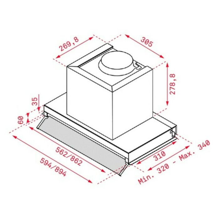 Campana Convencional Teka 113100000 90 cm 255 m3/h 50 dB 250W Plateado Acero A 2