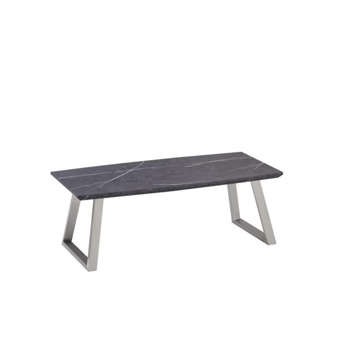 DKD Home Decor Mesa Centro Moderna para Salón Negra, de 120 cm de Ancho x 60 cm de Fondo x 44 cm de Alto, fabricada en MDF y Acero
