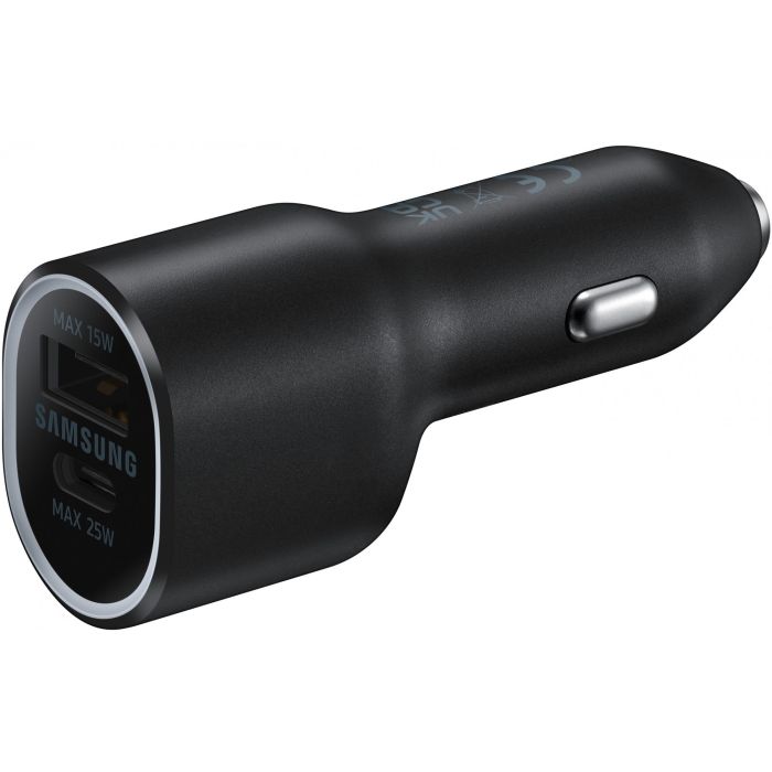 Samsung EP-L4020NBEGEU Cargador de Coche con Carga Rápida Dual USB-C 25W + USB 15W Negro 0 Samsung EP-L4020NBEGEU Cargador de Coche con Carga Rápida Dual USB-C 25W + USB 15W Negro 0