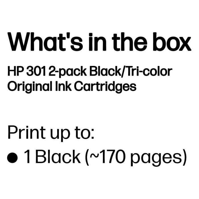 HP N9J72AE Tinta Negro y Tricolor Original Alto Rendimiento 301