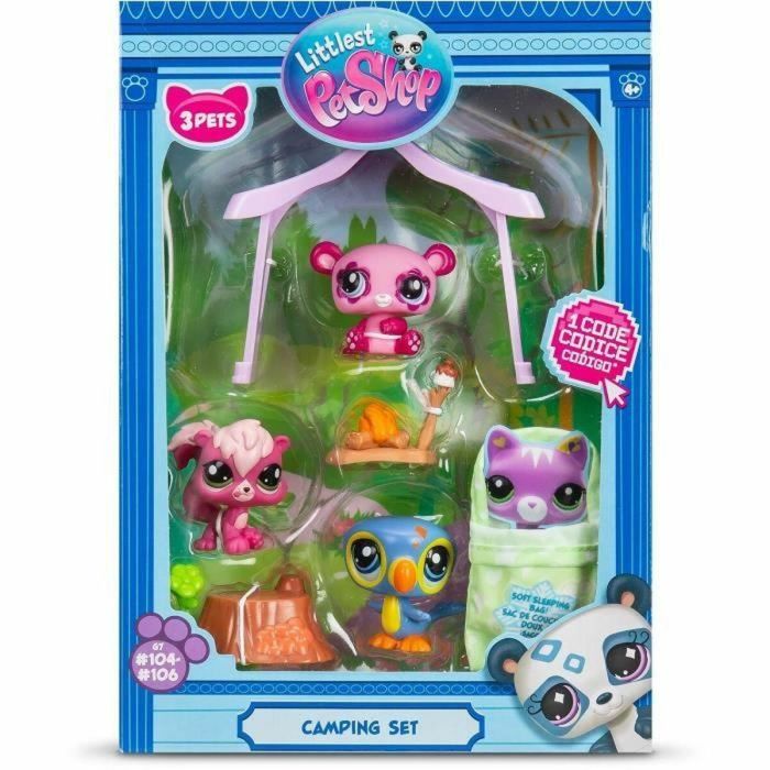 Pack temático 3 Mascotas - BANDAI - Littlest Pet Shop Camping - Animales y accesorios