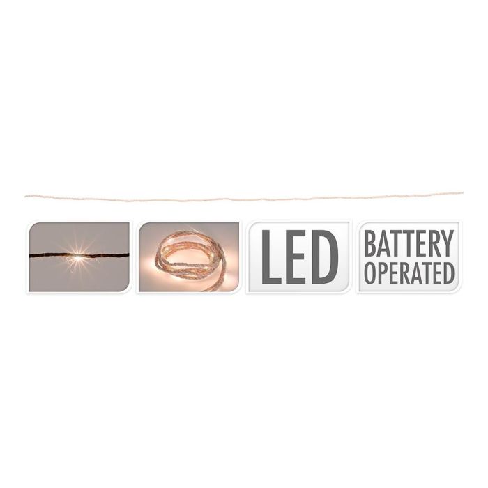 Null Guirnalda a pilas fija 10 leds luz blanco cálido cuerda de yute 1,10m 1 Null Guirnalda a pilas fija 10 leds luz blanco cálido cuerda de yute 1,10m 1