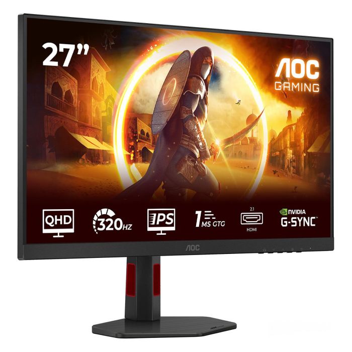 AOC Gaming Q27G4SRU - 27 Zoll QHD, 300 Hz, 1 ms, HDR400 2560x1440, 2x HDMI 2.1, DisplaPort 1.4, USB Hub schwarz-rot 1