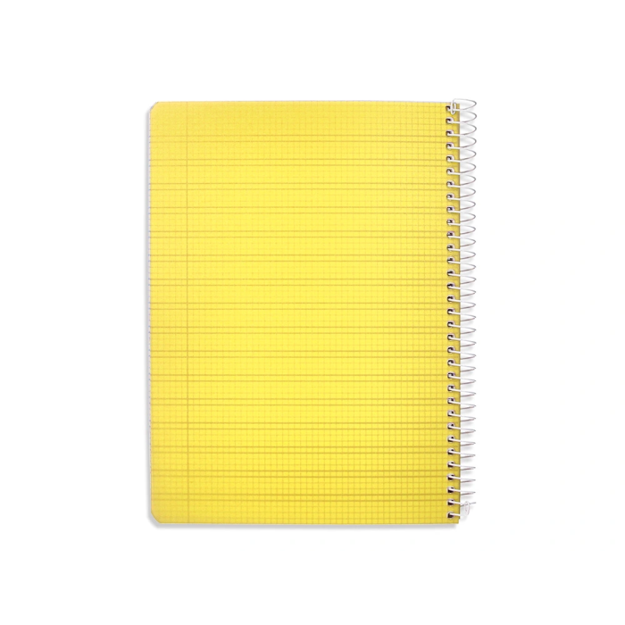 Liderpapel Cuaderno Espiral A5 Pautaguía 80h 90gr Cuadro Pautado 3mm con Margen Tapa Plástico Amarillo 2