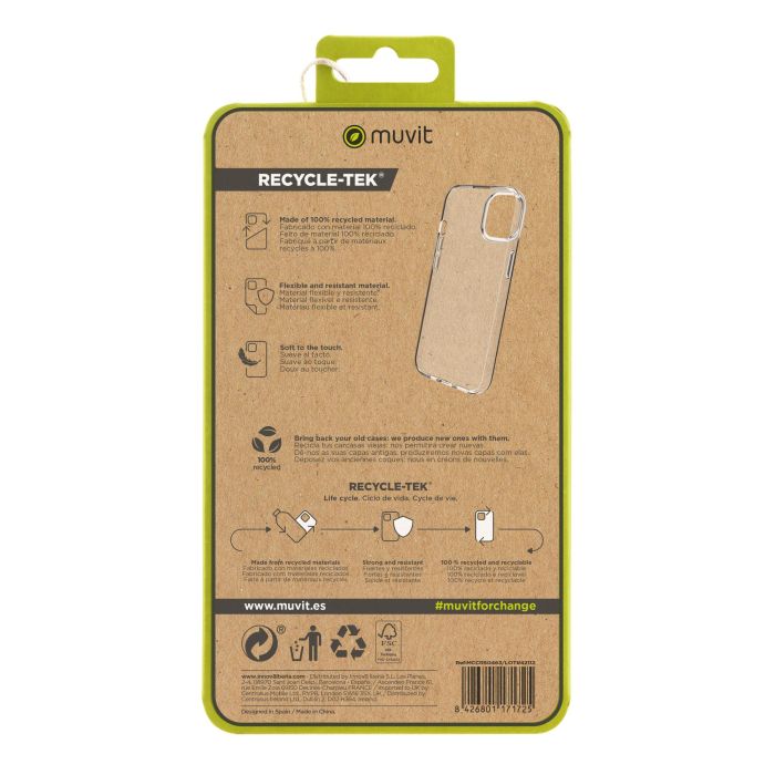 Muvit Funda Recycletek para Apple iPhone 15 - Material Reciclado, Protección Ambiental 5 Muvit Funda Recycletek para Apple iPhone 15 - Material Reciclado, Protección Ambiental 5