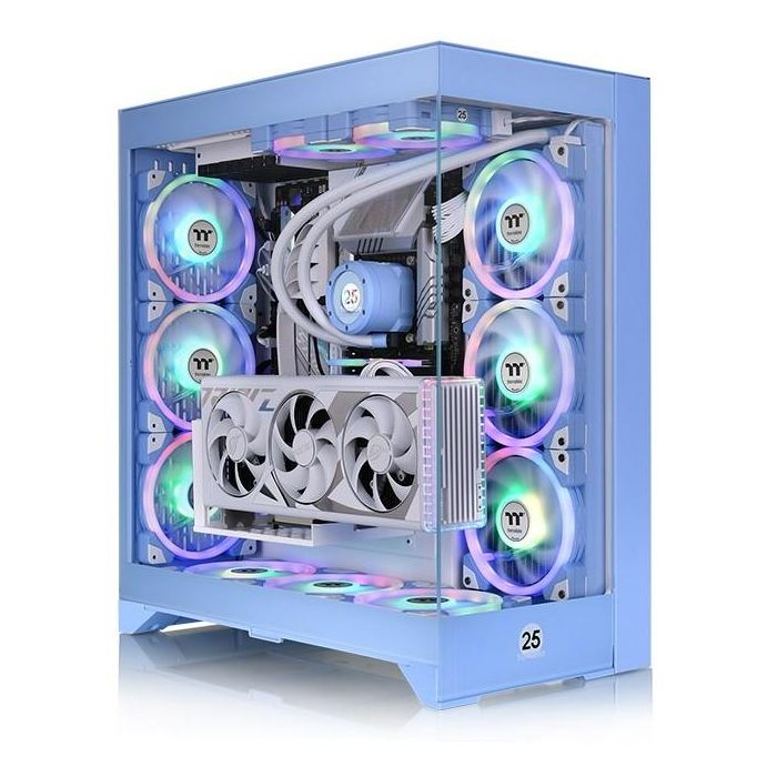 Thermaltake CTE E600 MX Midi Tower PC Azul Vidrio templado