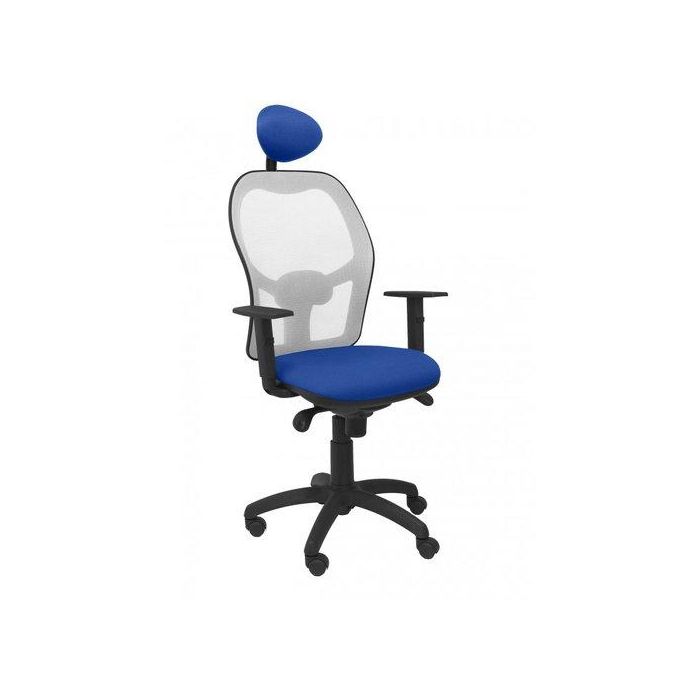 Silla Piqueras Y Crespo Jorquera Brazos Regulables Cabecero Fijo Mecanismo Sincro Con Regulador De Tension Respaldo De Malla Gris Y Asiento Tapizado Bali Azul